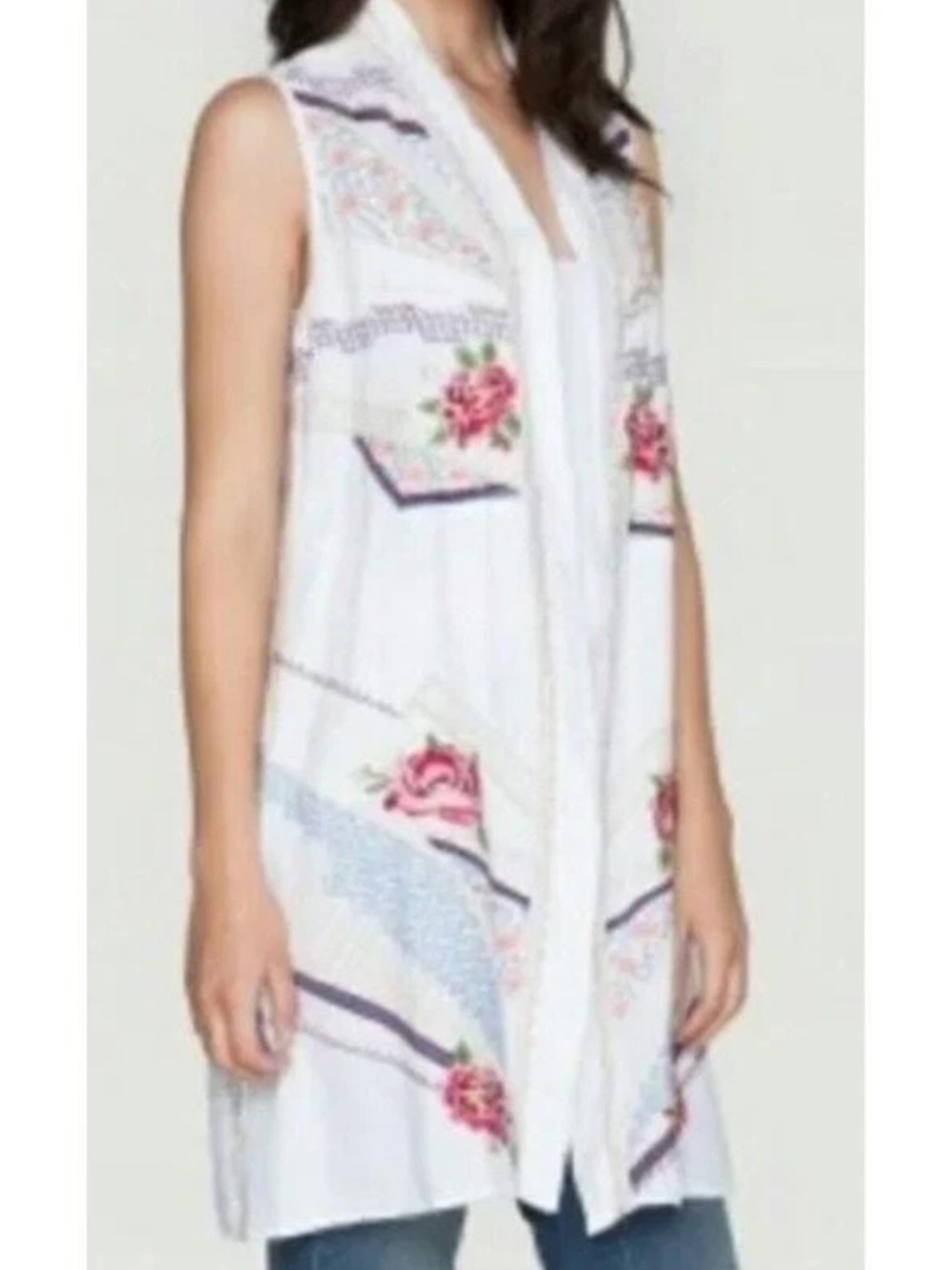 Johnny Was Sabine Novelle Vest Embroidered Boho Patchwork